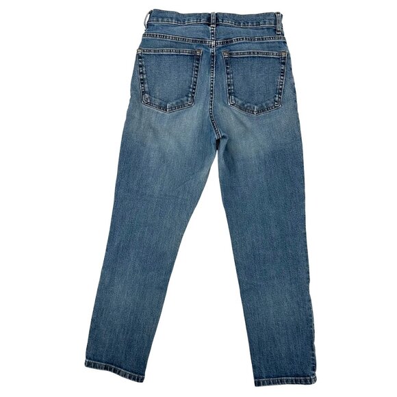 Everlane Womens High Rise Straight Jeans Size 27 Ankle Blue Denim Cotton Blend - Picture 3 of 8